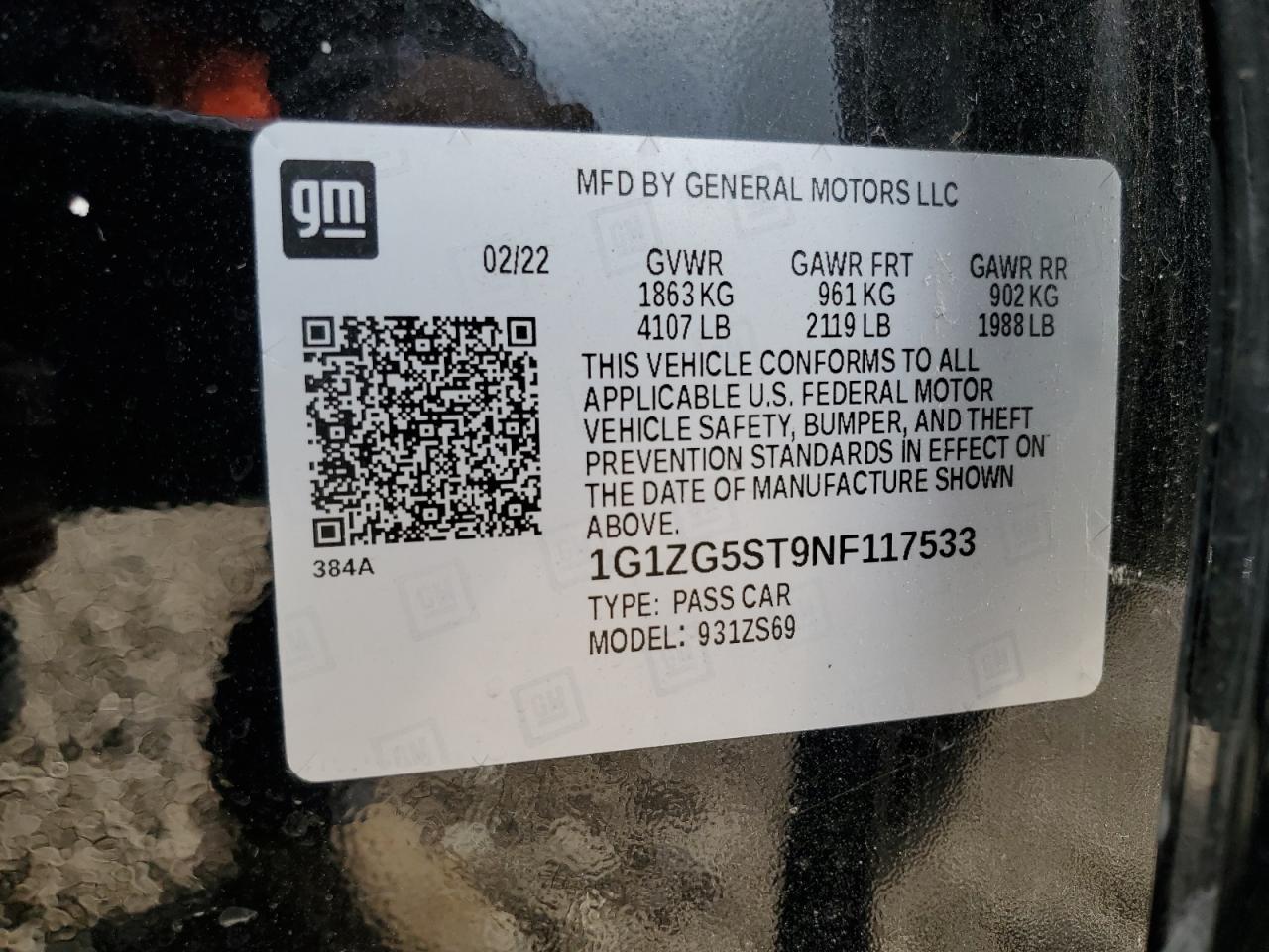2022 CHEVROLET MALIBU