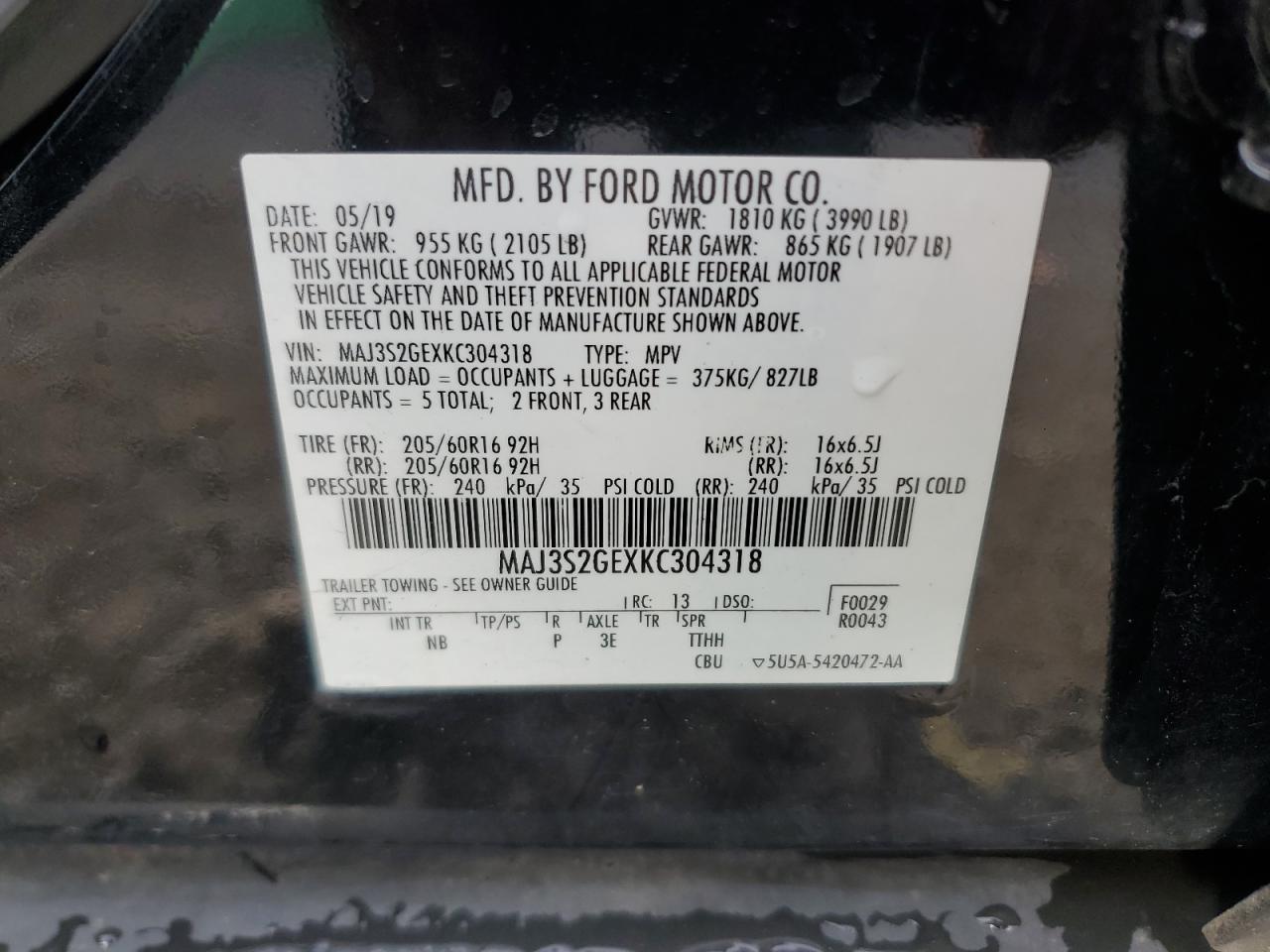 2019 FORD EcoSport