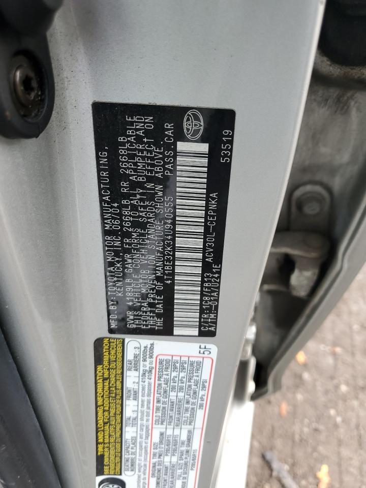 2004 TOYOTA CAMRY