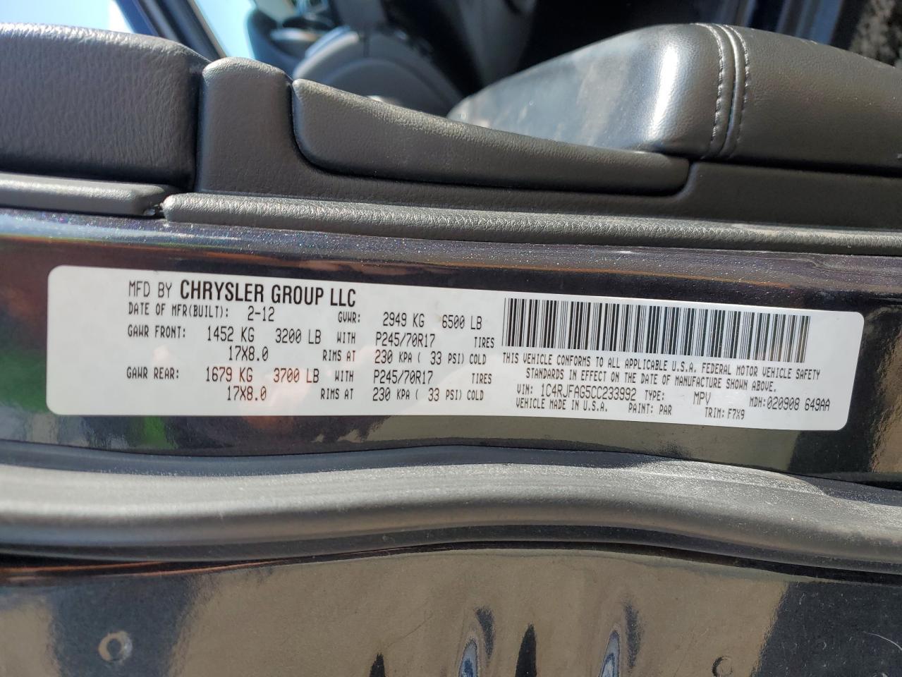 2012 JEEP Grand Cherokee