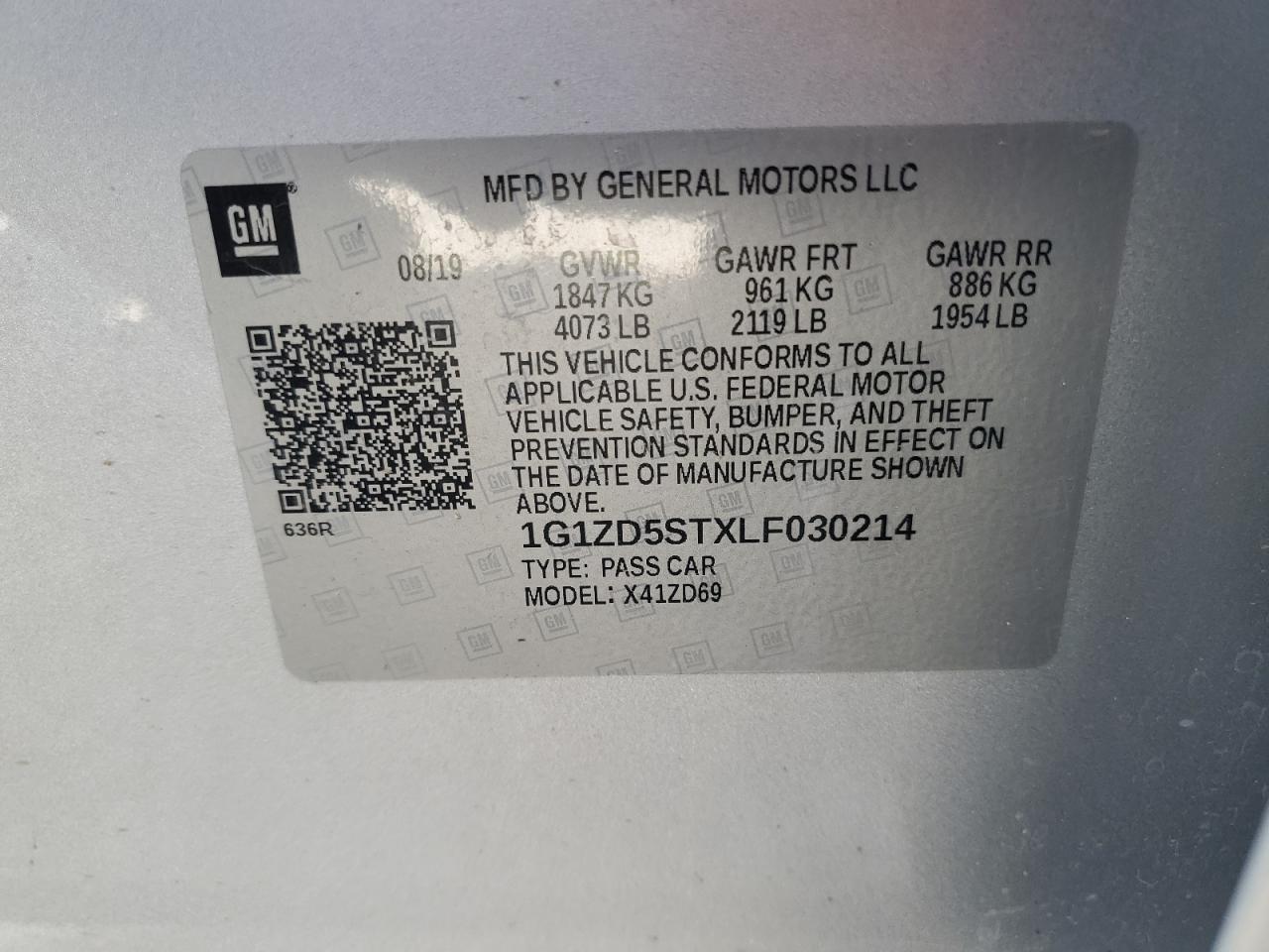 2020 CHEVROLET MALIBU