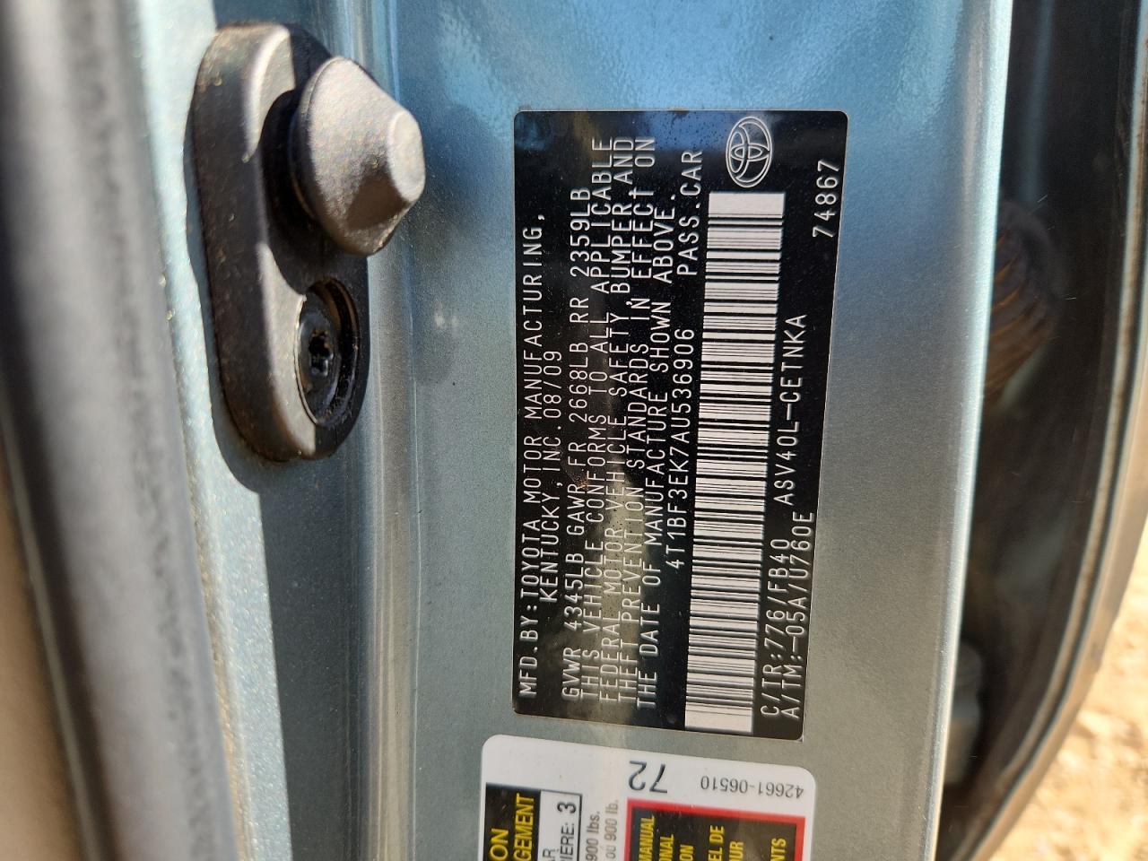 2010 TOYOTA CAMRY