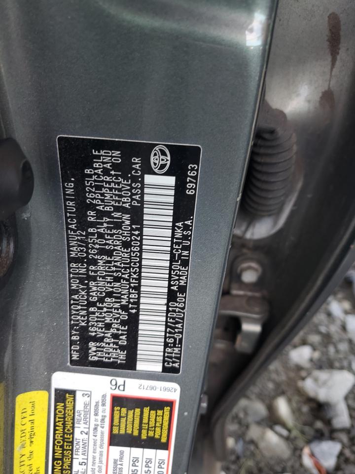 2012 TOYOTA CAMRY