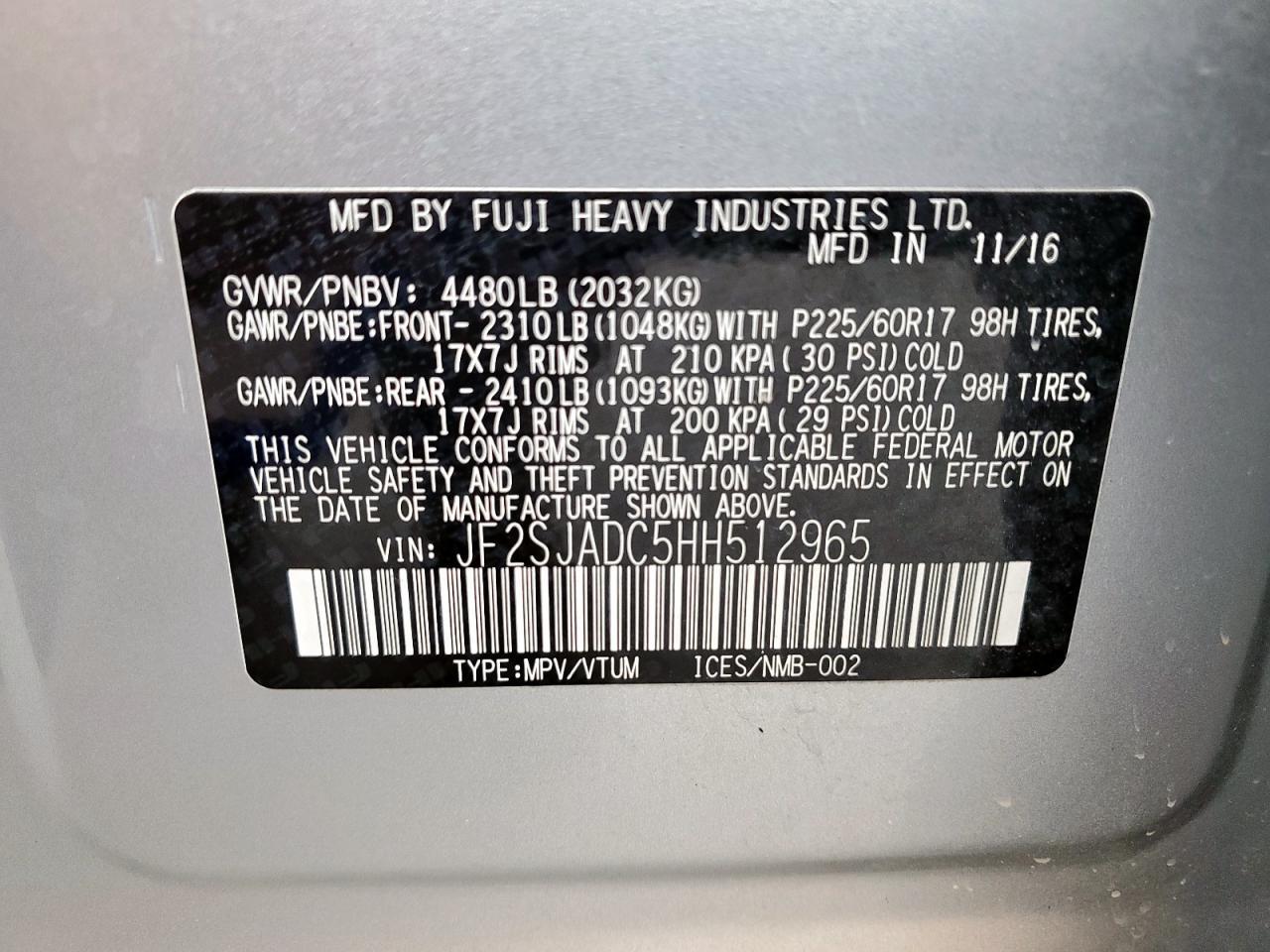 2017 SUBARU FORESTER