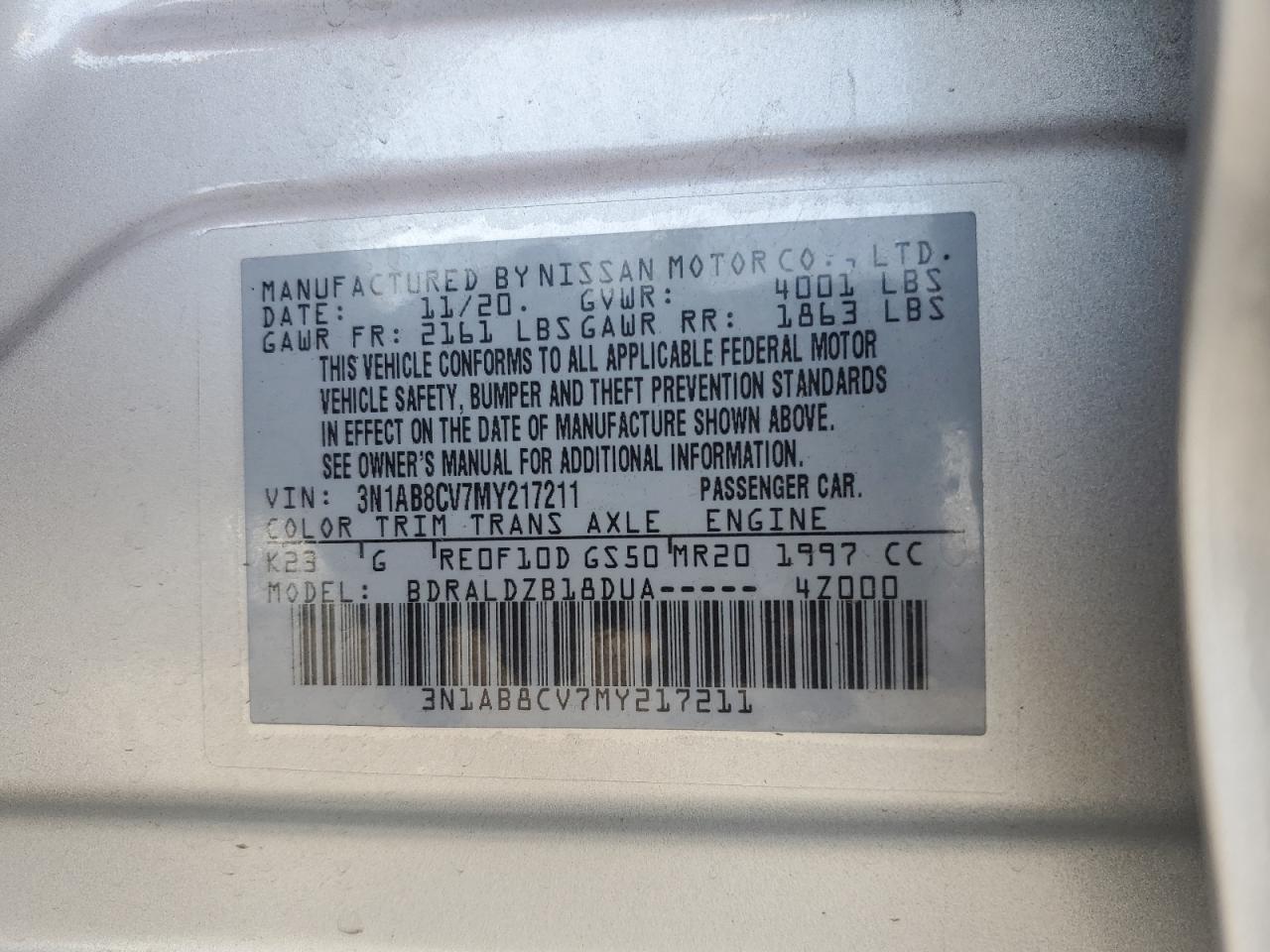 2021 NISSAN SENTRA