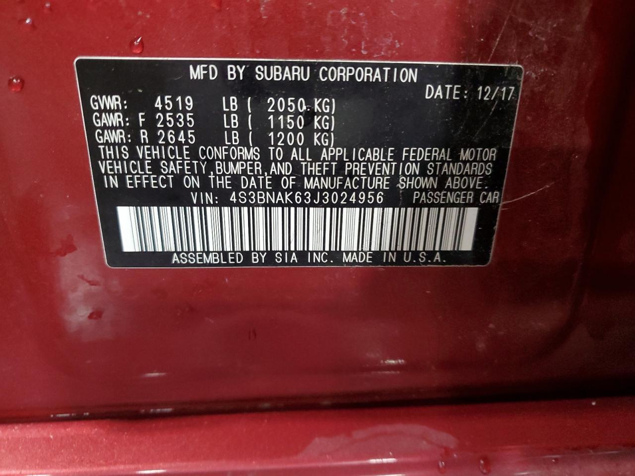 2018 SUBARU Legacy