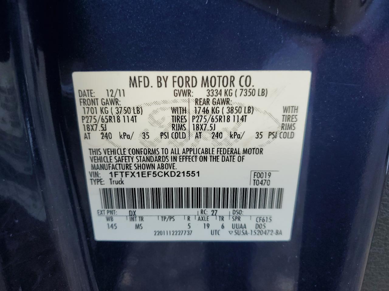 2012 FORD F-150