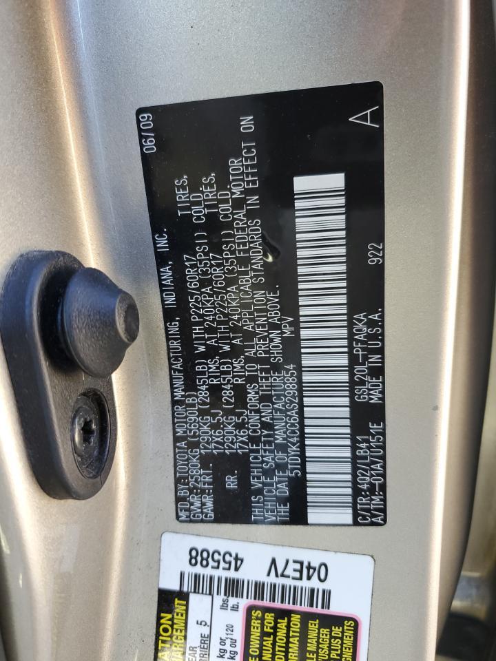 2010 TOYOTA SIENNA