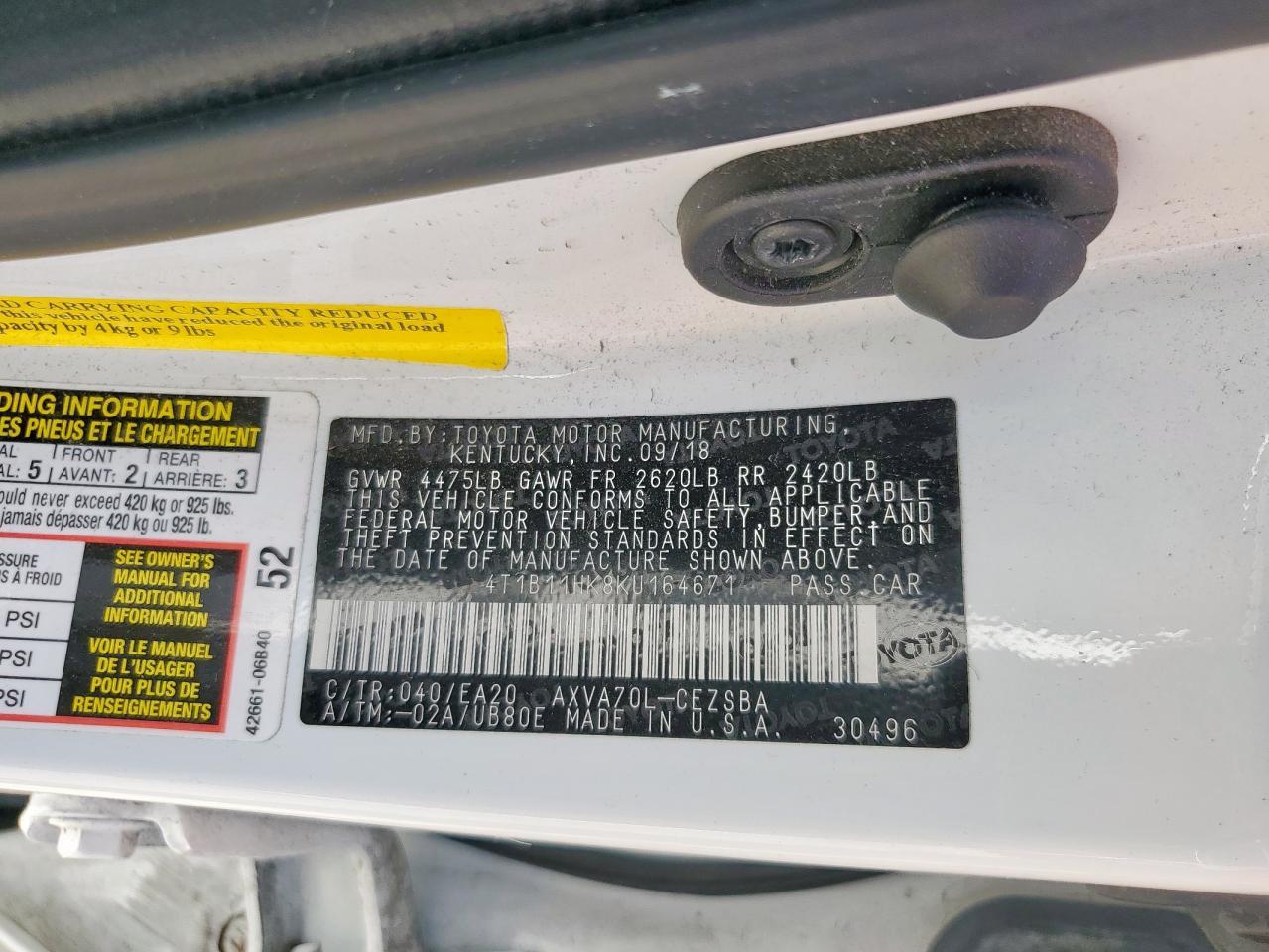 2019 TOYOTA CAMRY