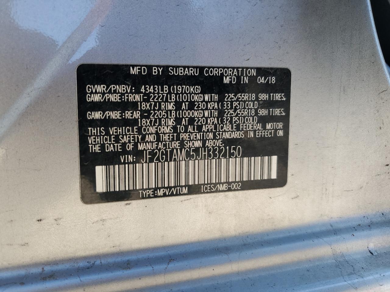 2018 SUBARU Crosstrek