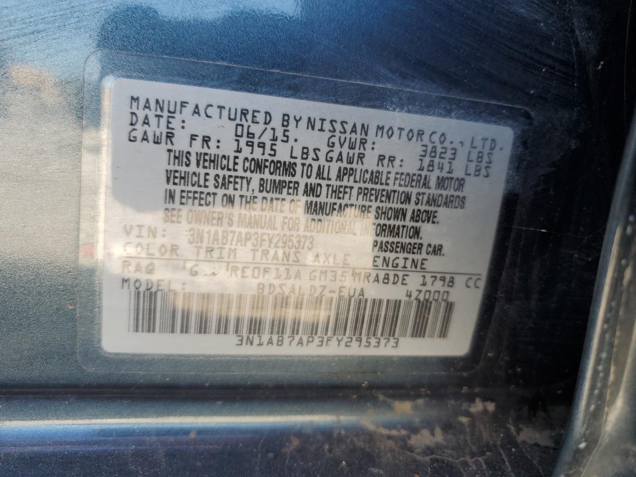 2015 NISSAN SENTRA