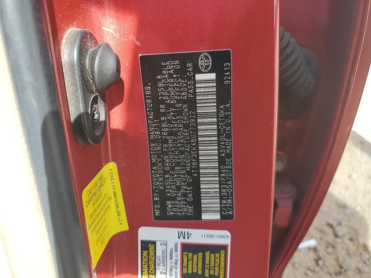 2011 TOYOTA CAMRY
