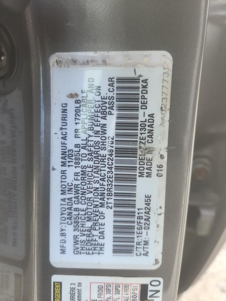 2004 TOYOTA COROLLA