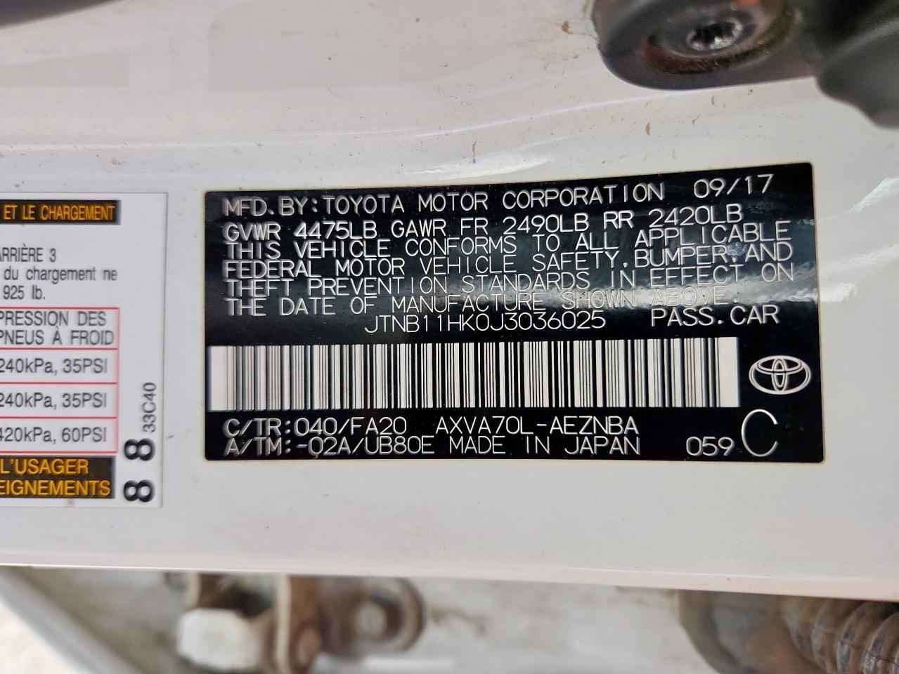 2018 TOYOTA CAMRY