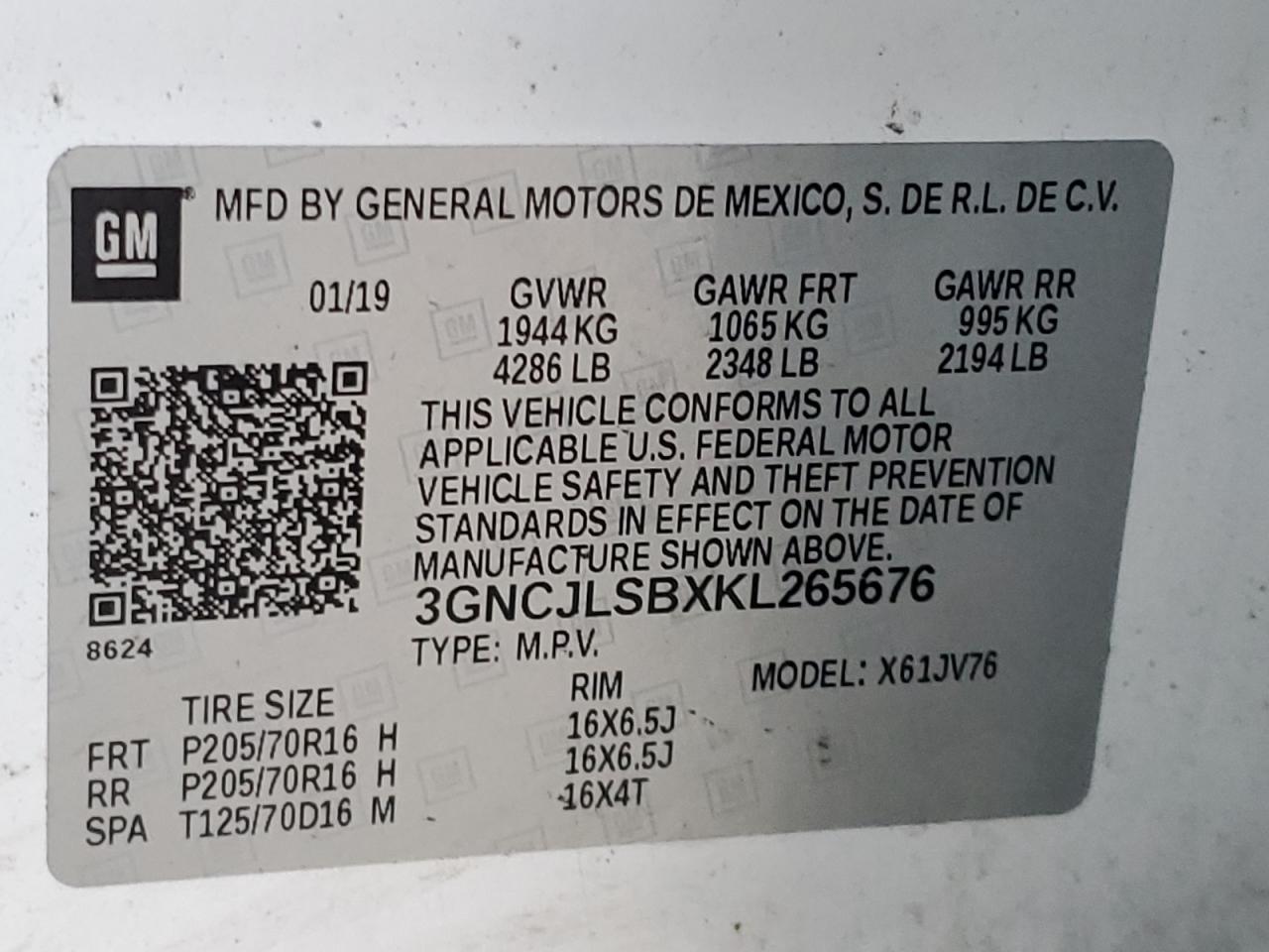 2019 CHEVROLET TRAX