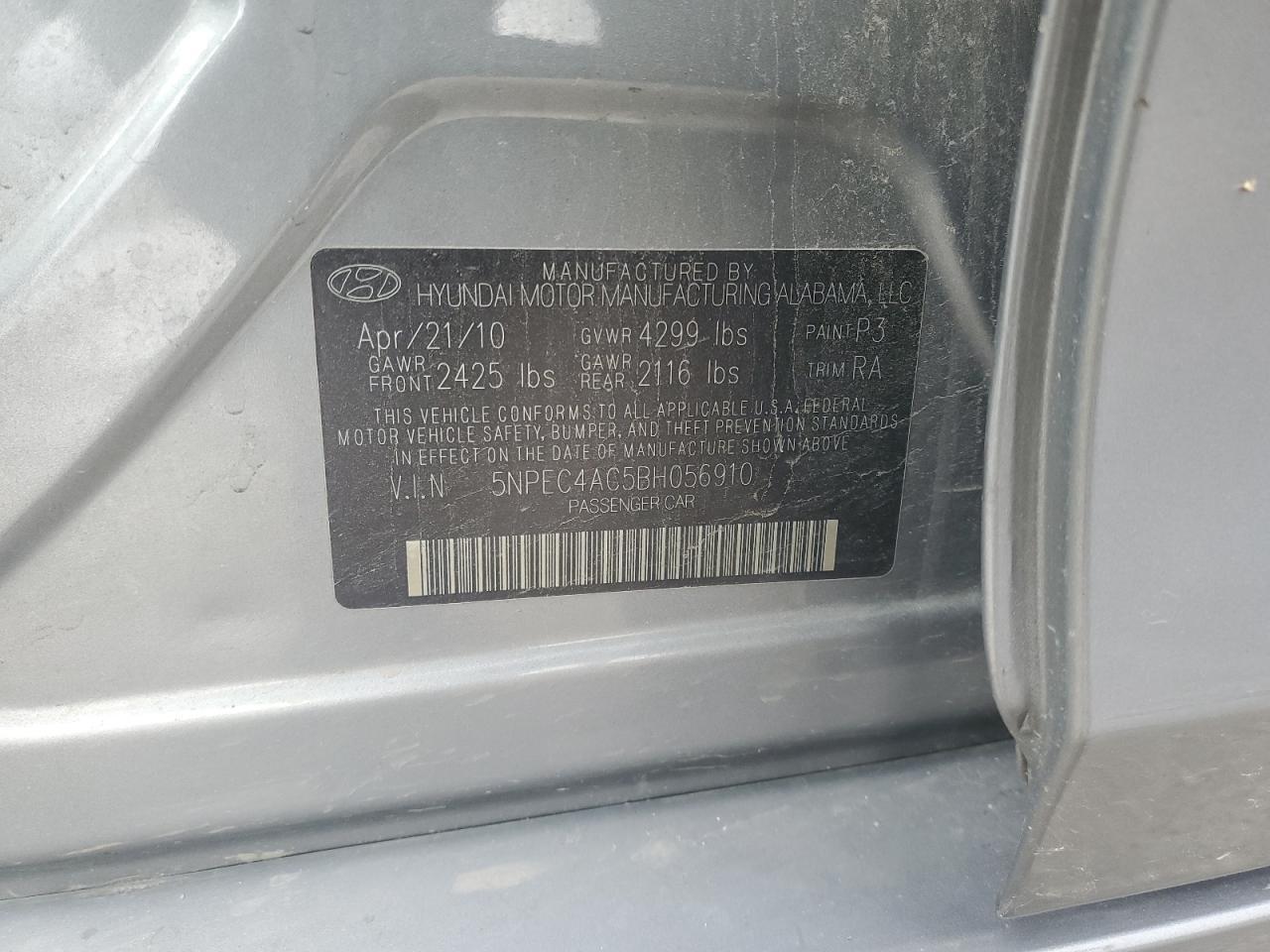 2011 HYUNDAI SONATA