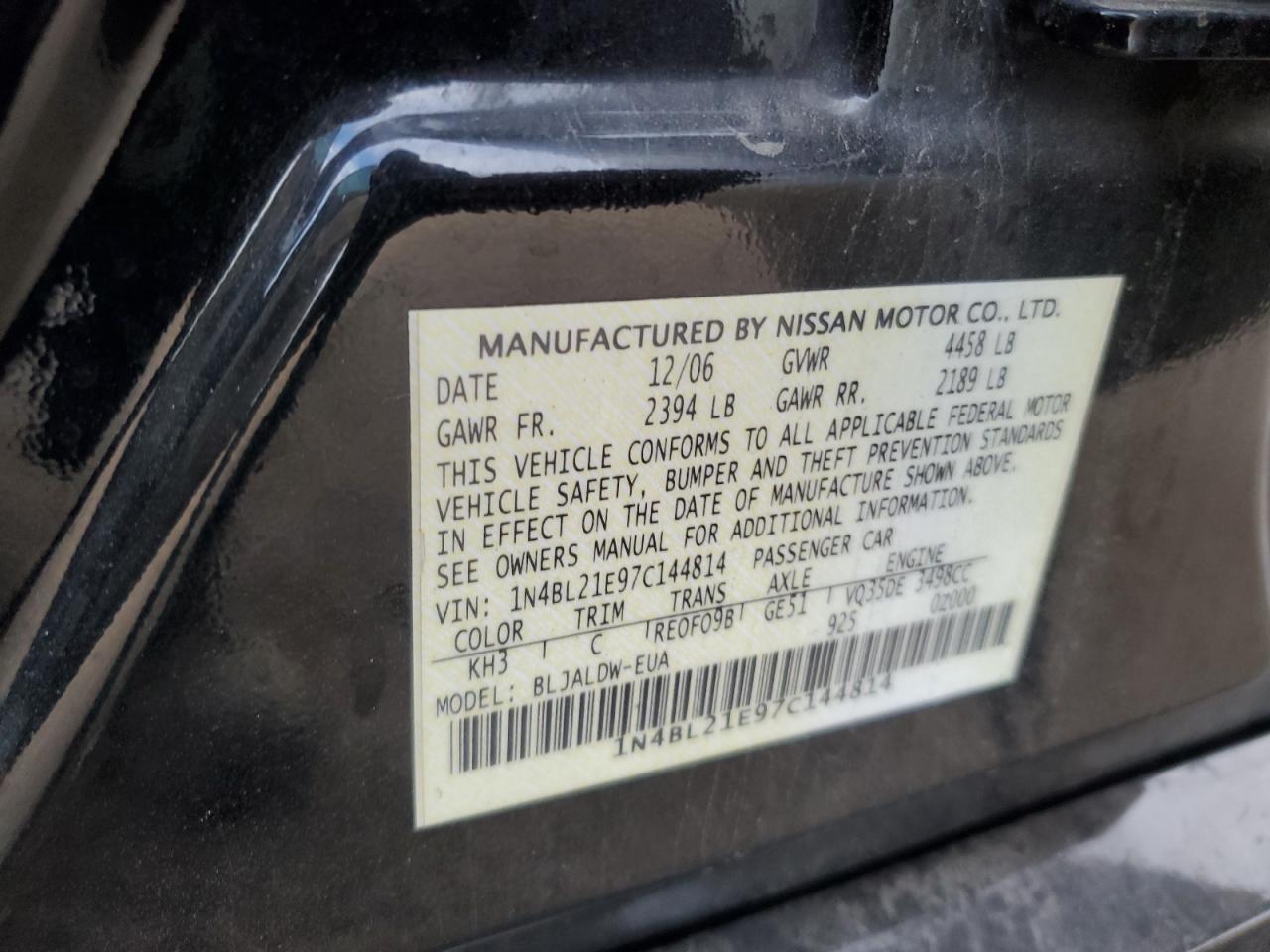2007 NISSAN ALTIMA