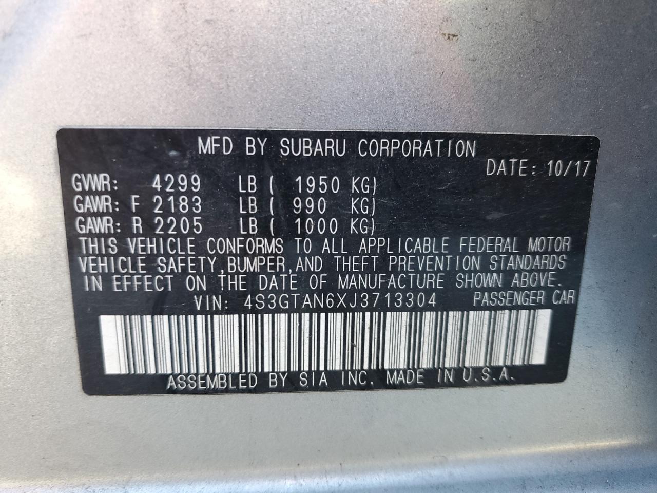 2018 SUBARU IMPREZA
