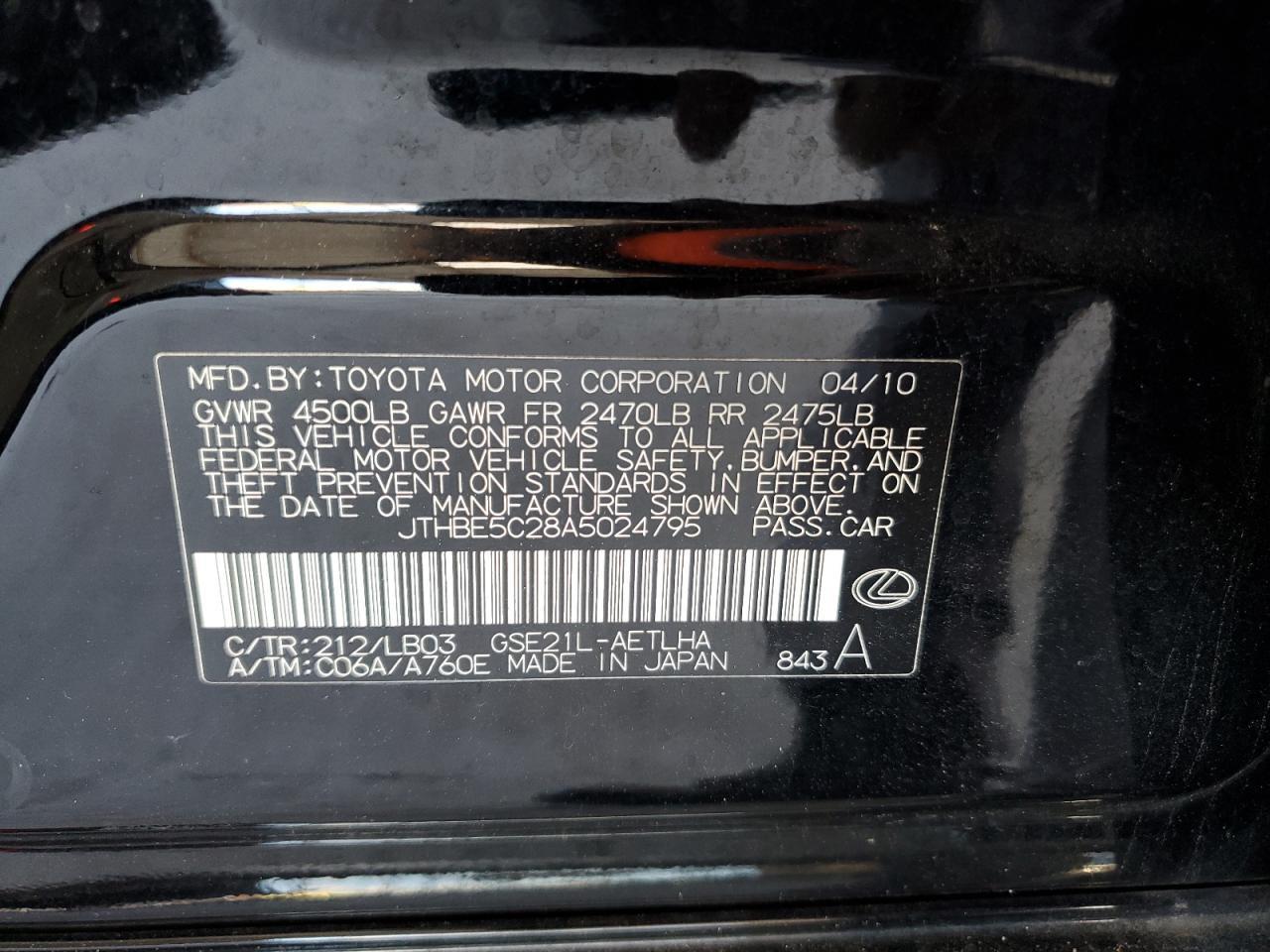 2010 LEXUS Is