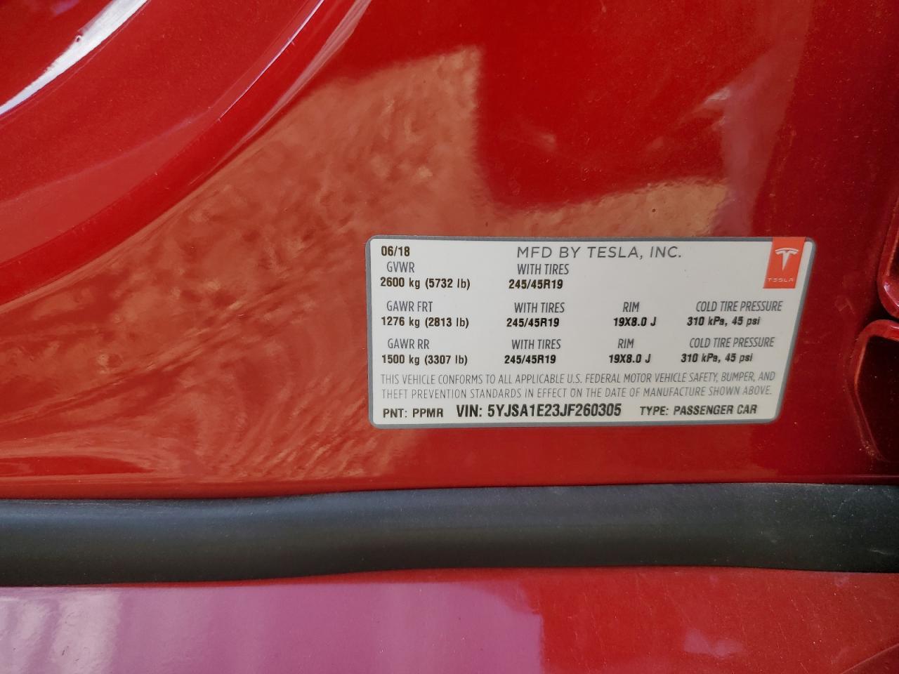 2018 TESLA MODEL S