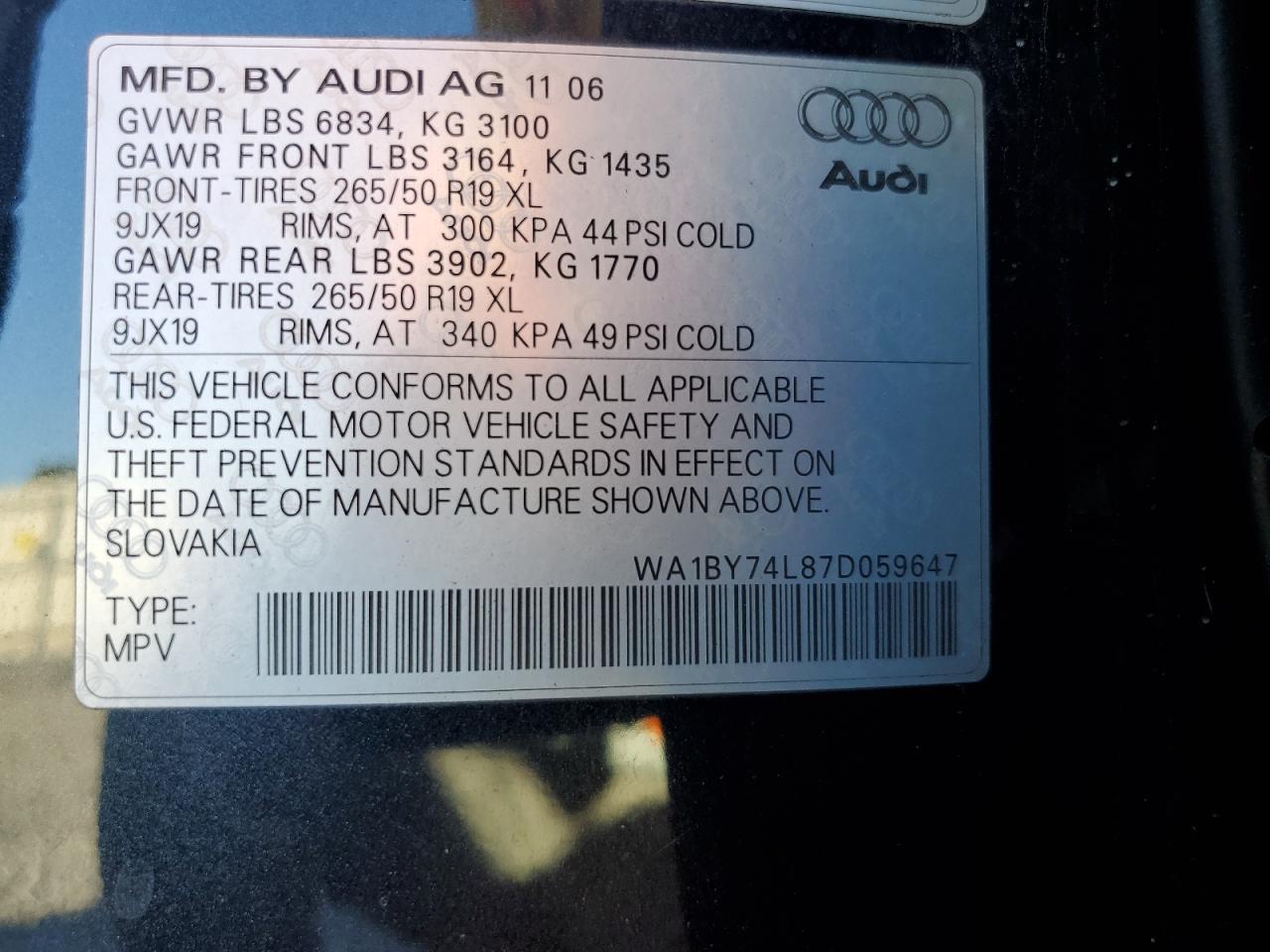 2007 AUDI Q7
