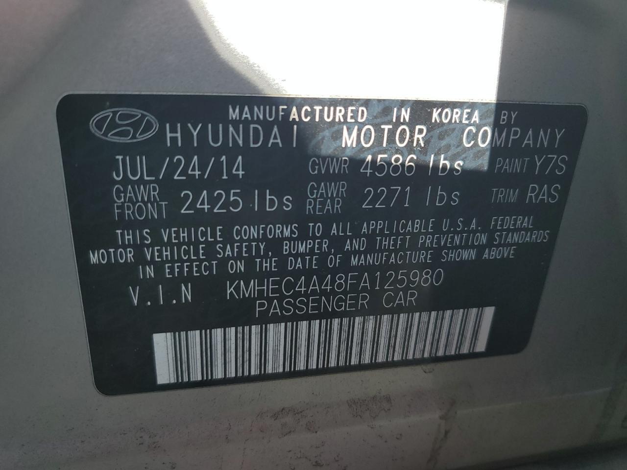 2015 HYUNDAI SONATA