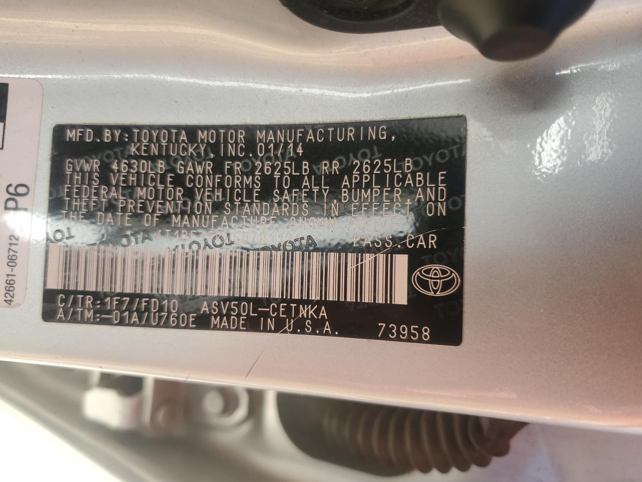 2014 TOYOTA CAMRY