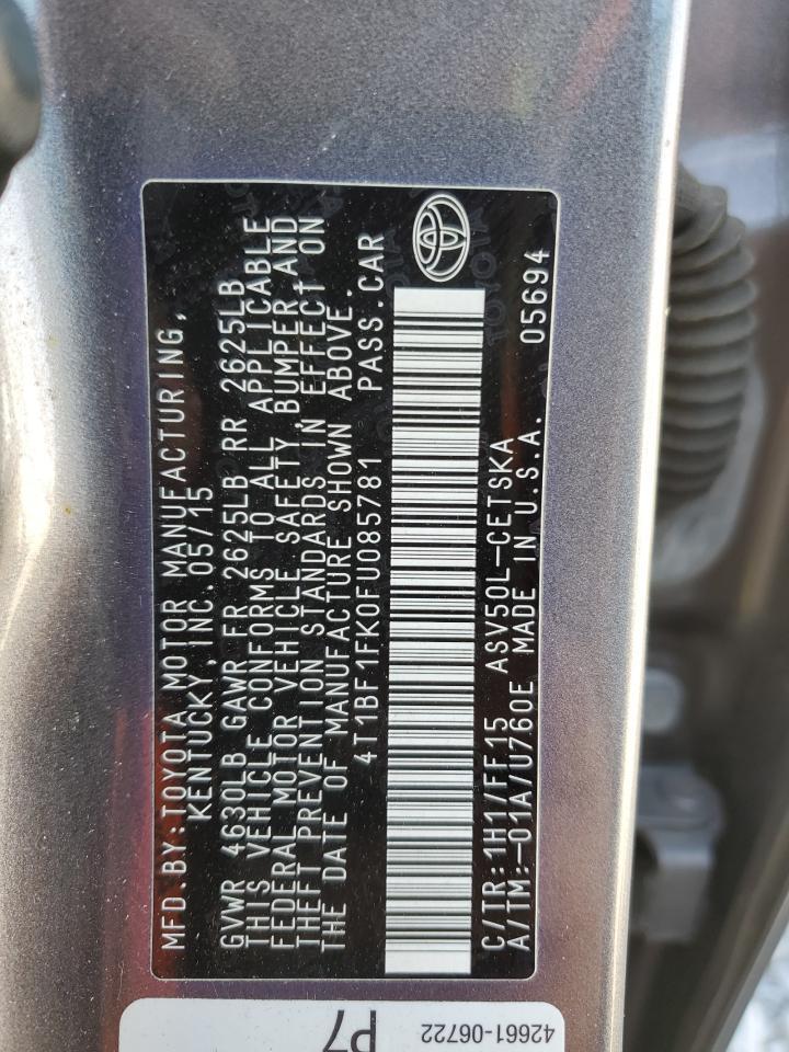 2015 TOYOTA CAMRY