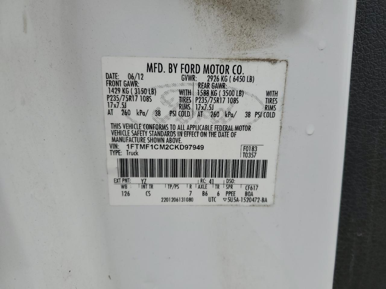 2012 FORD F-150
