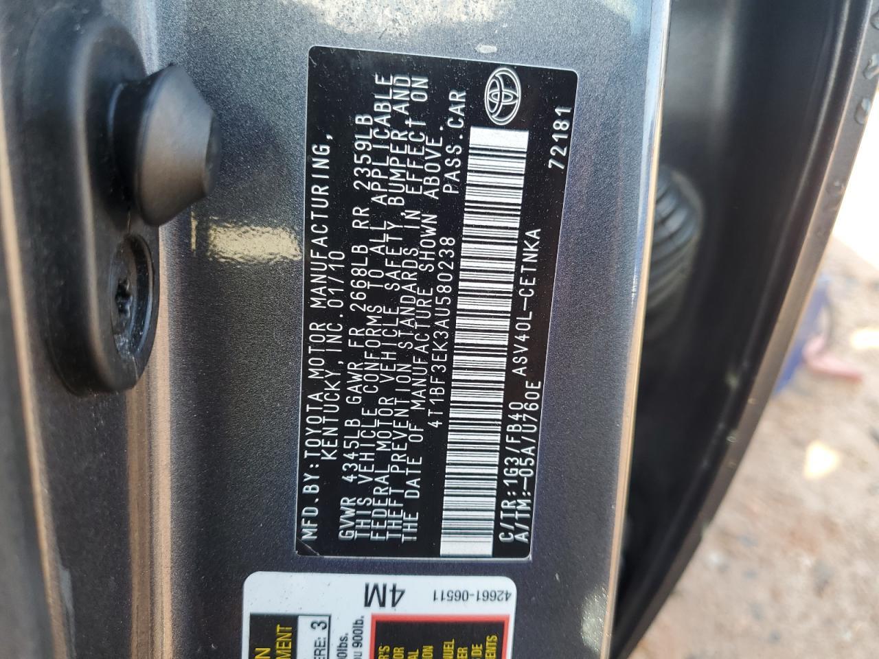 2010 TOYOTA CAMRY