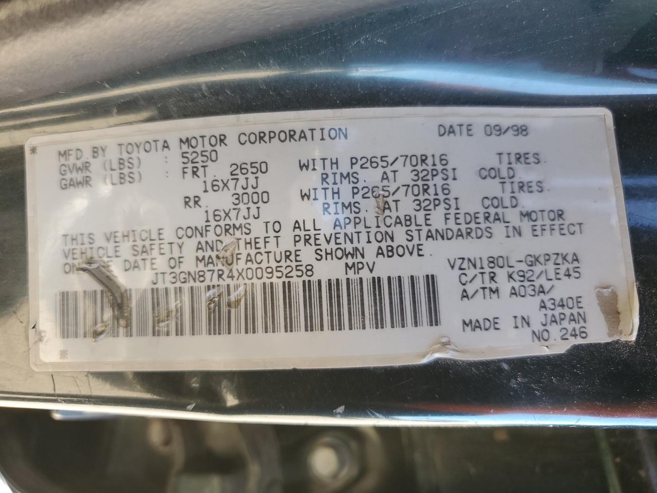 1999 TOYOTA 4Runner