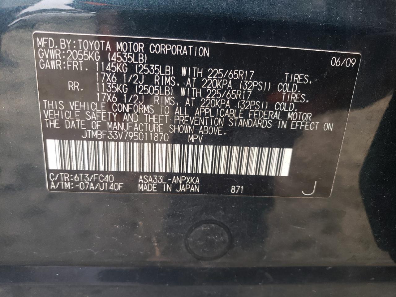 2009 TOYOTA RAV4