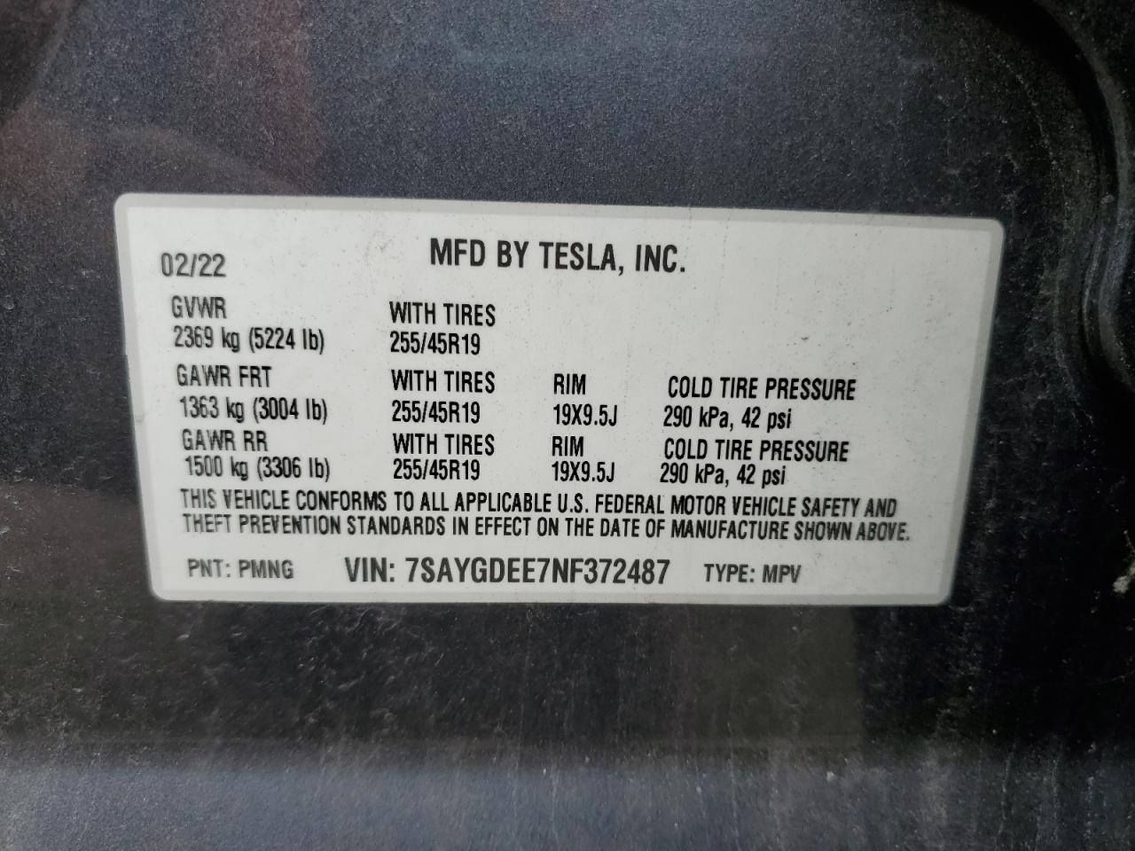 2022 TESLA MODEL Y