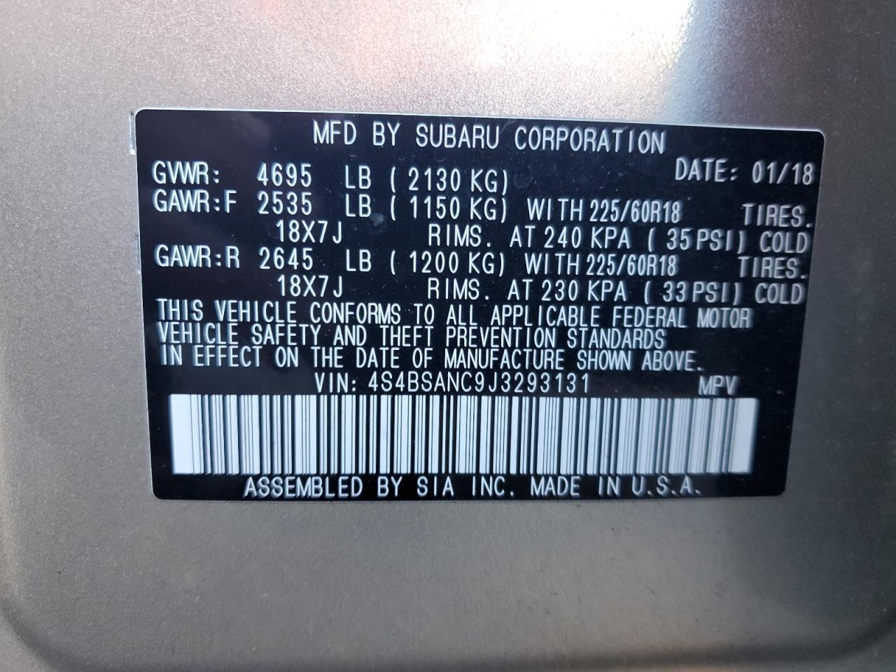 2018 SUBARU Outback