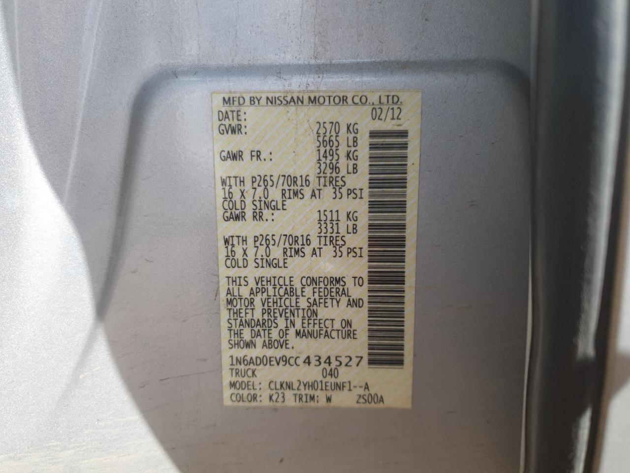 2012 NISSAN Frontier