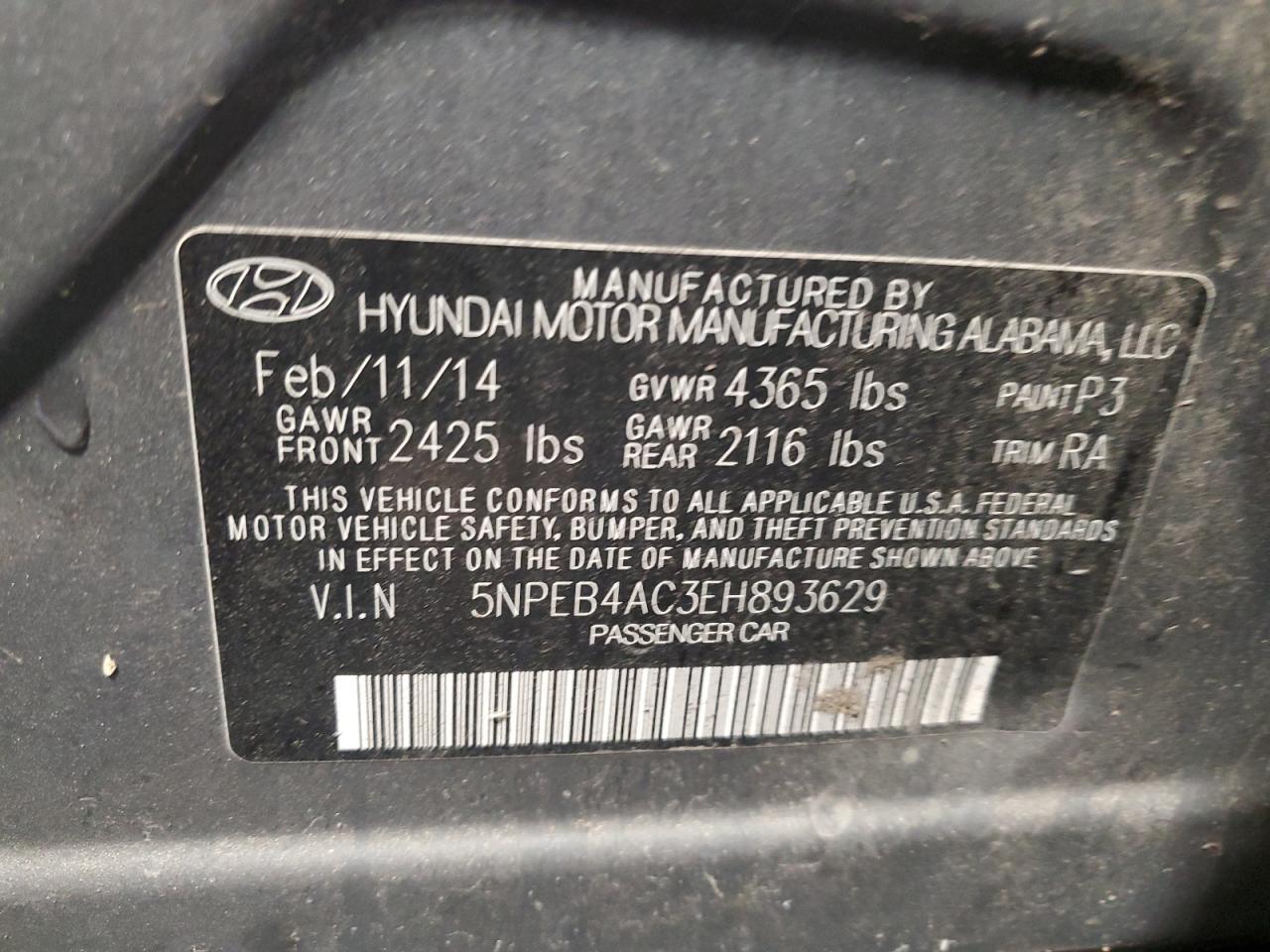 2014 HYUNDAI SONATA