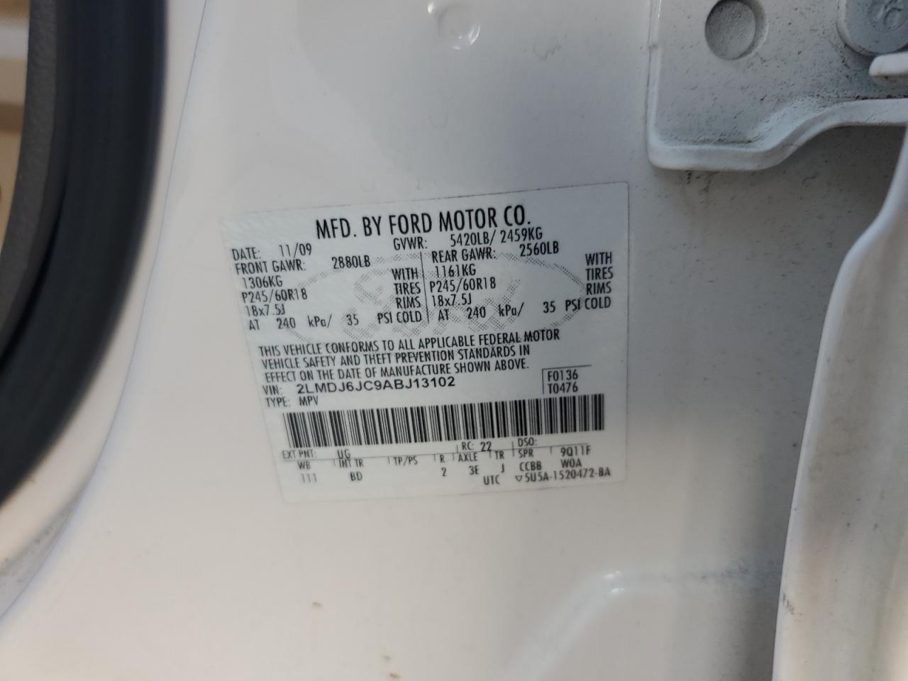 2010 LINCOLN MKX
