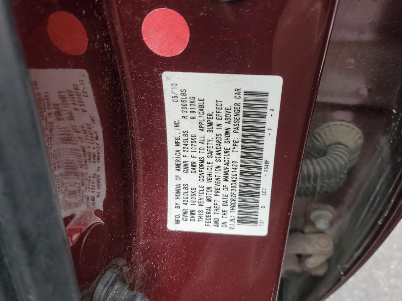 2013 HONDA ACCORD