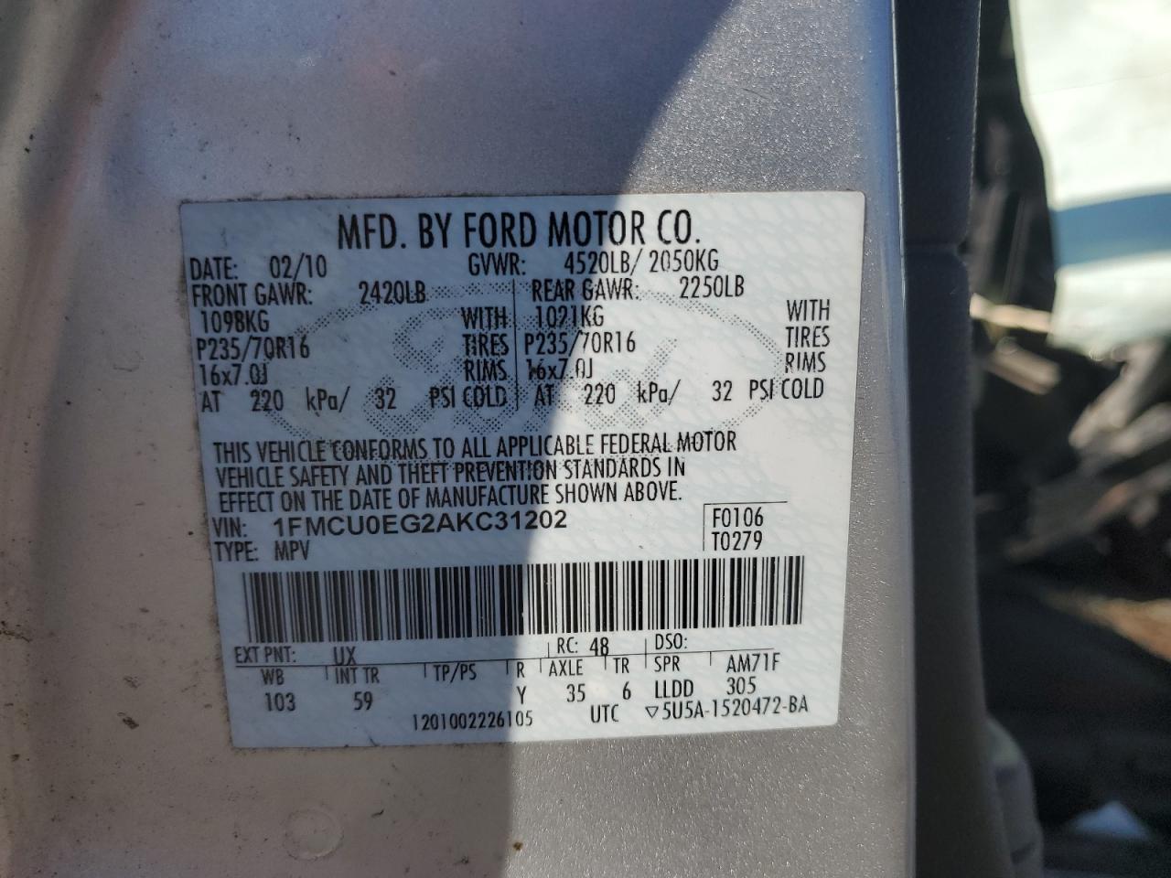 2010 FORD ESCAPE