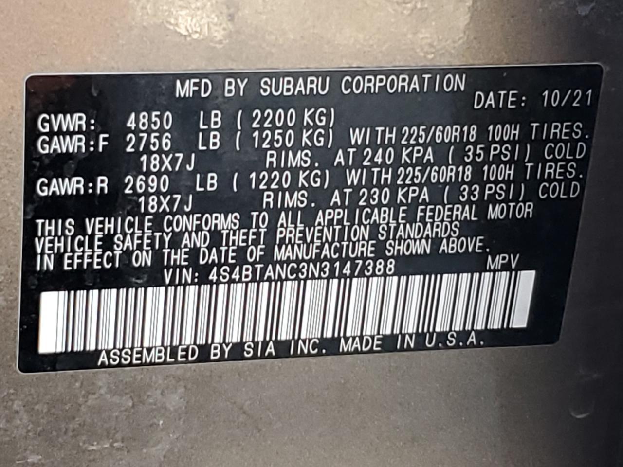 2022 SUBARU Outback