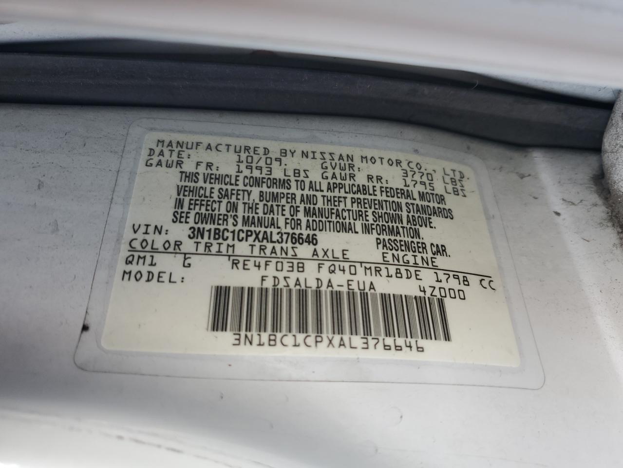 2010 NISSAN VERSA