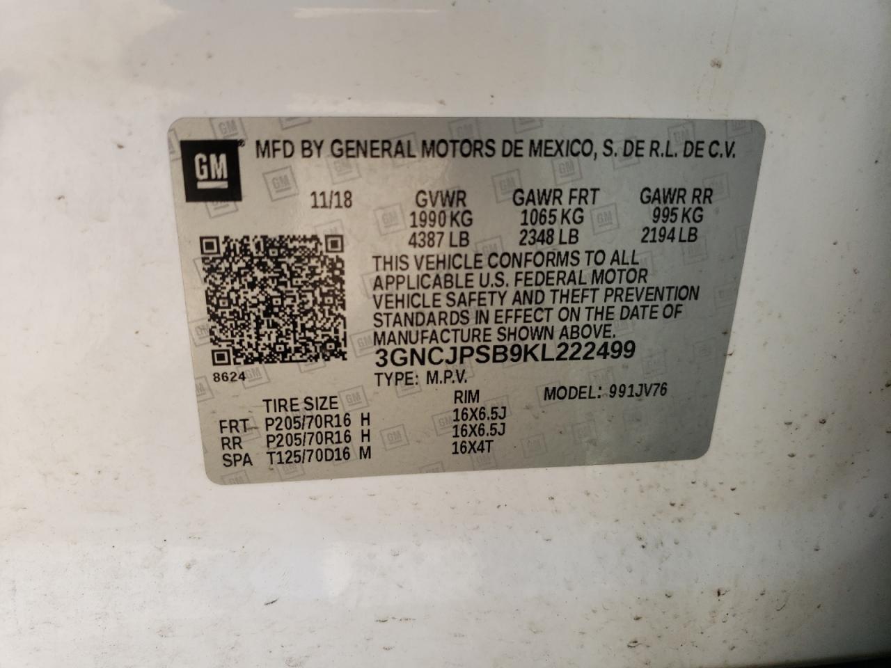 2019 CHEVROLET TRAX