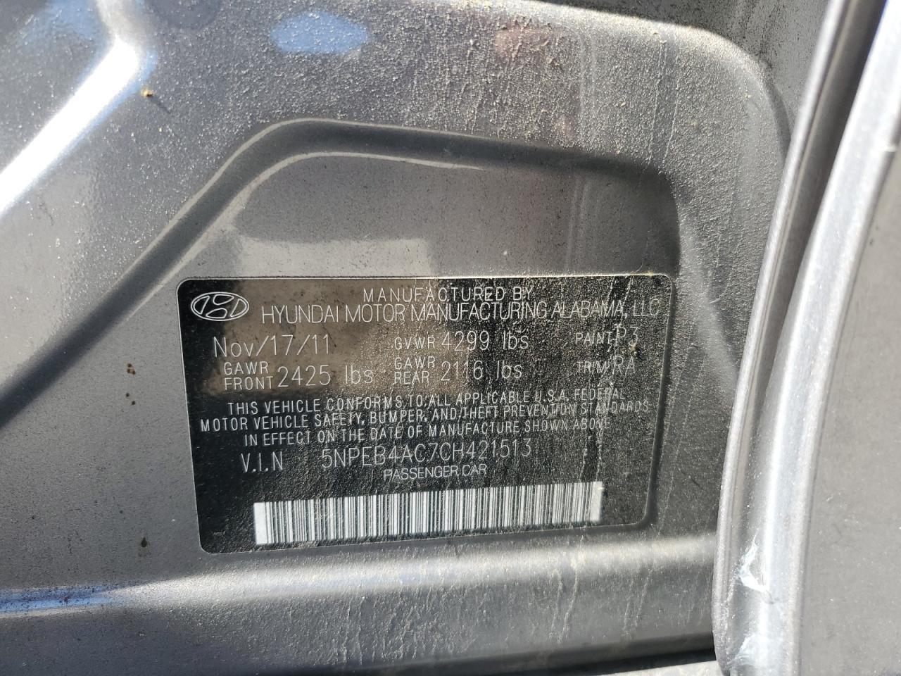 2012 HYUNDAI SONATA