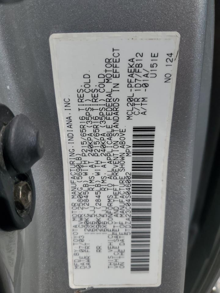 2004 TOYOTA SIENNA