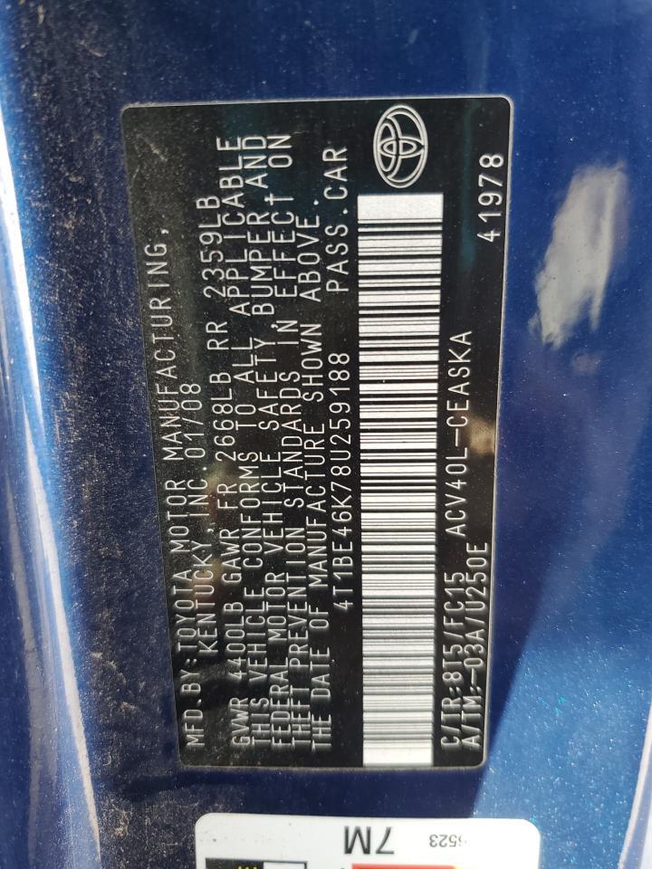 2008 TOYOTA CAMRY