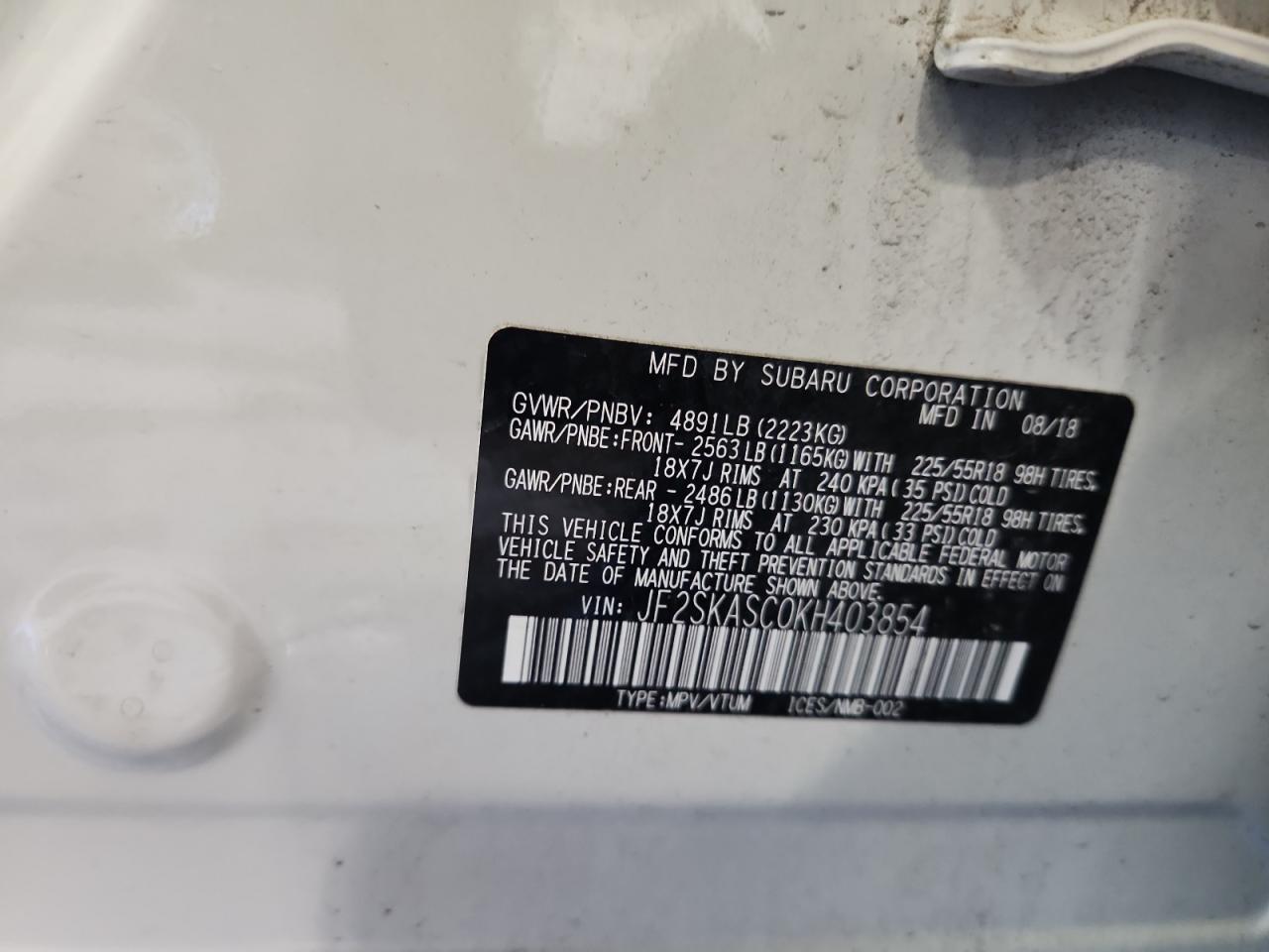 2019 SUBARU FORESTER