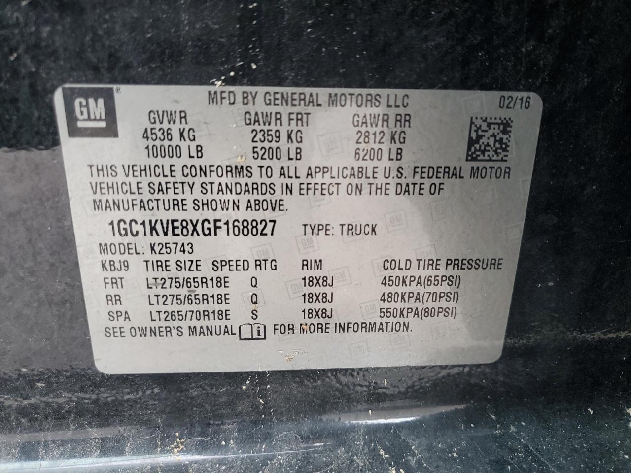 2016 CHEVROLET Silverado 2500