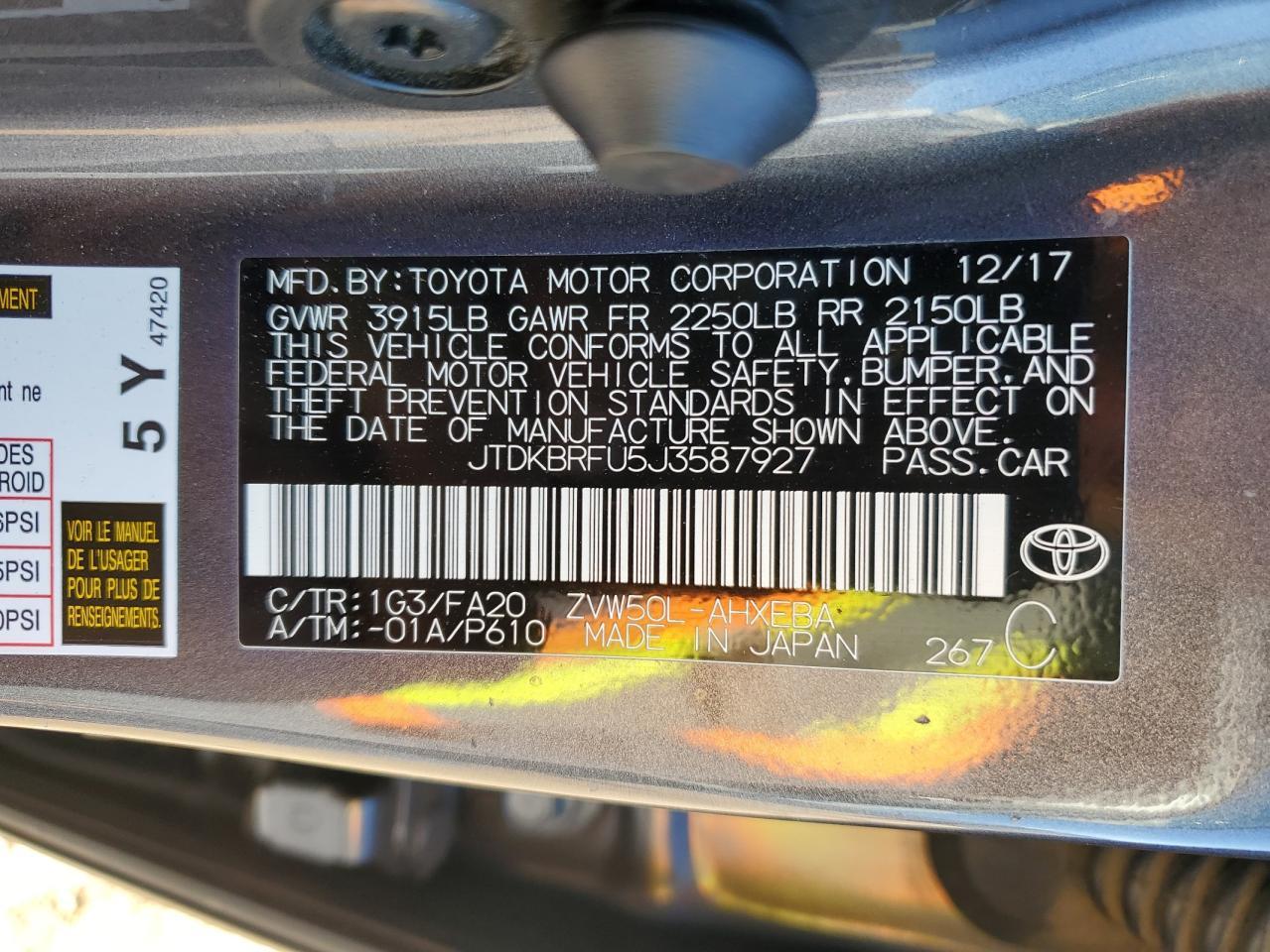 2018 TOYOTA PRIUS