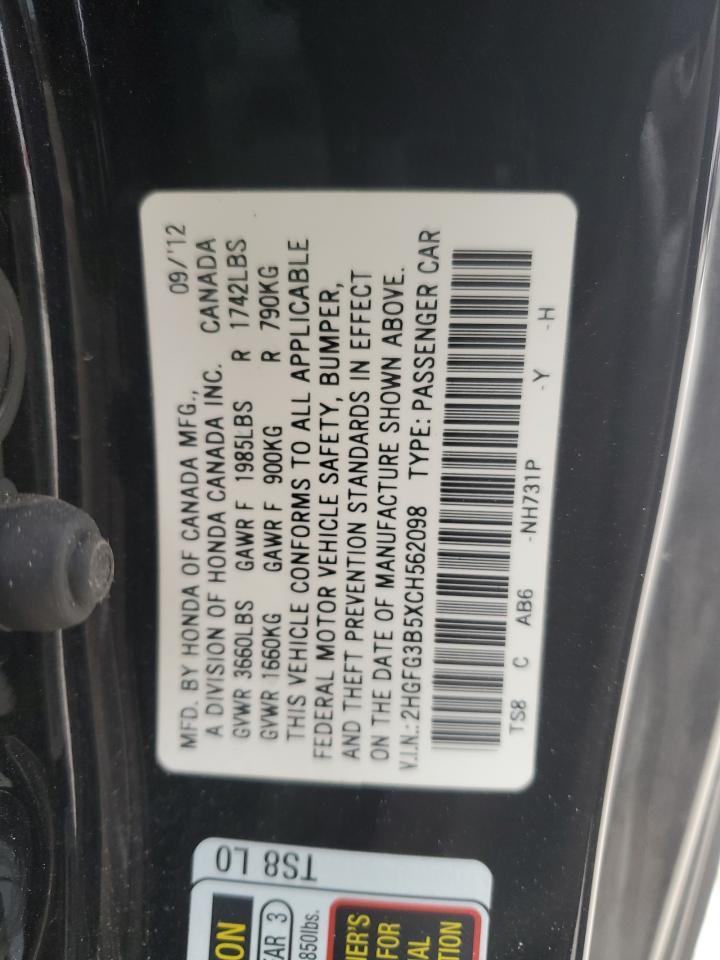 2012 HONDA CIVIC