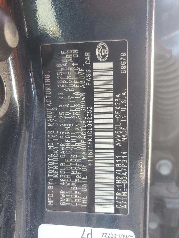2012 TOYOTA CAMRY